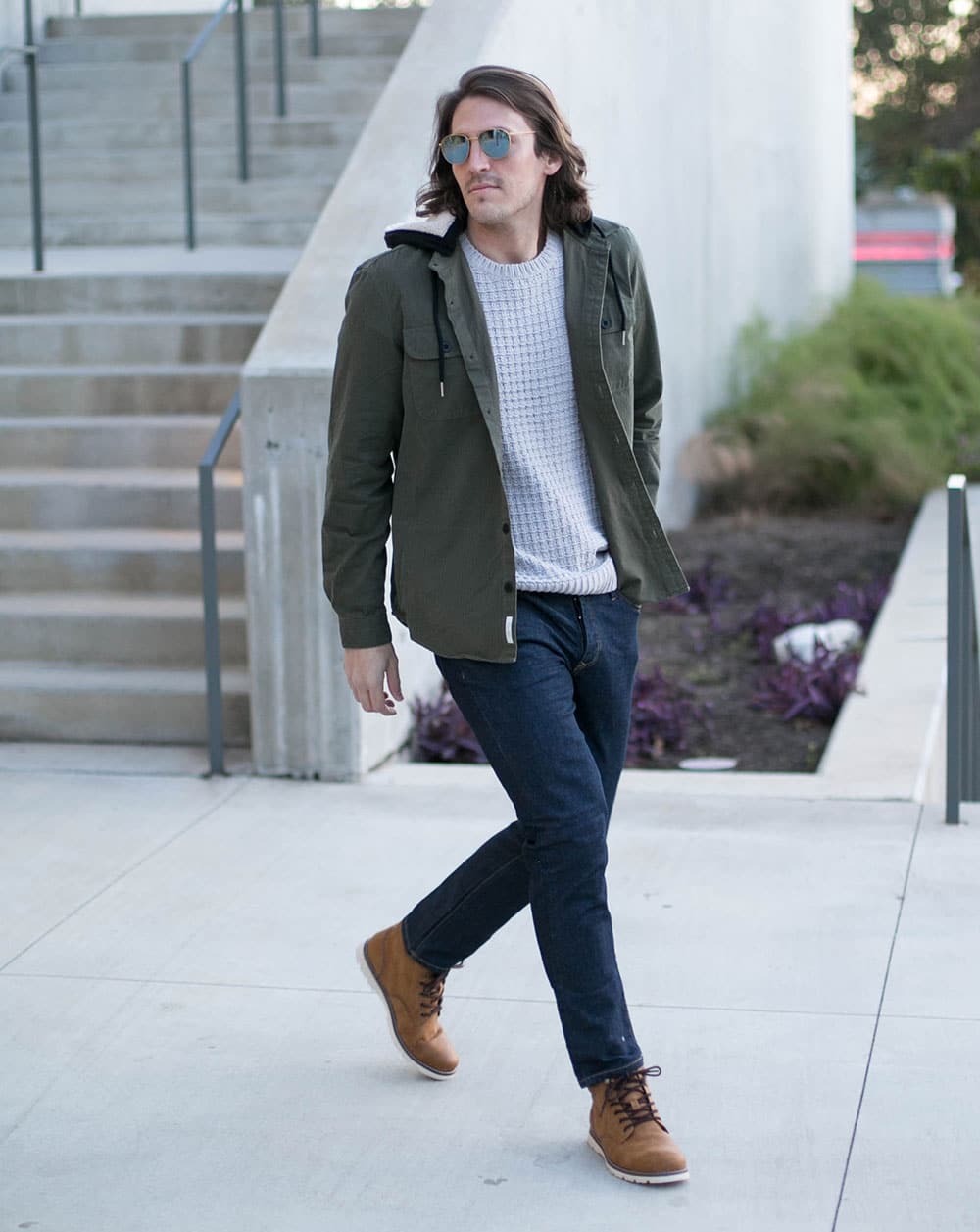 Green Hooded Lightweight Coat